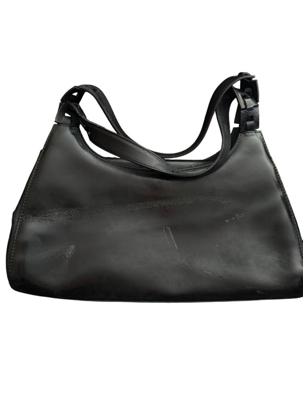 Le Tanneur Black Leather Shoulder Bag Hobo Tote Handmade France - Picture 2 of 11